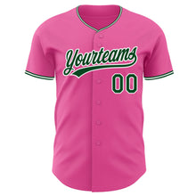 Load image into Gallery viewer, Custom Pink Green-White Authentic Baseball Jersey
