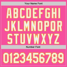 Load image into Gallery viewer, Custom Pink White-Yellow Authentic Baseball Jersey
