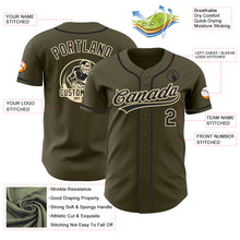 Load image into Gallery viewer, Custom Olive Black-Cream Authentic Baseball Jersey
