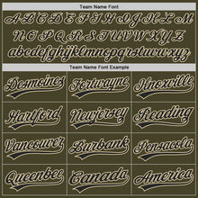 Load image into Gallery viewer, Custom Olive Black-Cream Authentic Baseball Jersey
