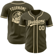 Laden Sie das Bild in den Galerie-Viewer, Custom Olive-Cream Authentic Baseball Jersey
