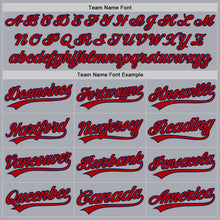 Laden Sie das Bild in den Galerie-Viewer, Custom Gray Red-Navy Authentic Baseball Jersey
