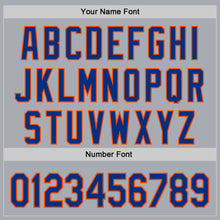 Load image into Gallery viewer, Custom Gray Royal-Orange Authentic Baseball Jersey
