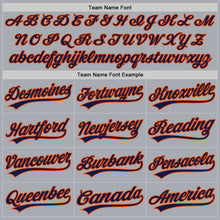 Laden Sie das Bild in den Galerie-Viewer, Custom Gray Navy-Orange Authentic Baseball Jersey
