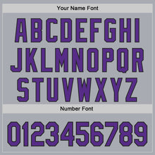 Load image into Gallery viewer, Custom Gray Purple-Black Authentic Baseball Jersey
