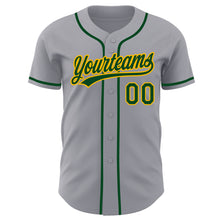 Load image into Gallery viewer, Custom Gray Green-Gold Authentic Baseball Jersey
