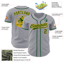 Load image into Gallery viewer, Custom Gray Green-Gold Authentic Baseball Jersey
