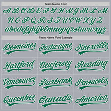 Laden Sie das Bild in den Galerie-Viewer, Custom Gray Kelly Green-White Authentic Baseball Jersey
