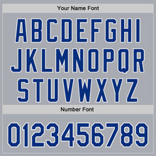 Load image into Gallery viewer, Custom Gray Royal-White Authentic Baseball Jersey
