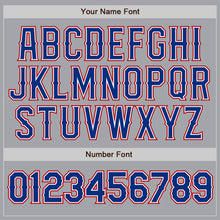 Load image into Gallery viewer, Custom Gray Royal White-Red Authentic Baseball Jersey
