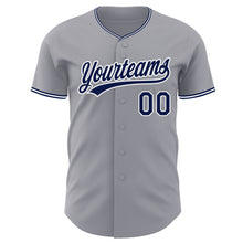 Laden Sie das Bild in den Galerie-Viewer, Custom Gray Navy-White Authentic Baseball Jersey
