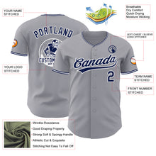 Laden Sie das Bild in den Galerie-Viewer, Custom Gray Navy-White Authentic Baseball Jersey
