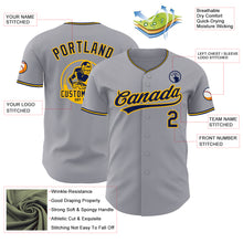 Laden Sie das Bild in den Galerie-Viewer, Custom Gray Navy-Gold Authentic Baseball Jersey
