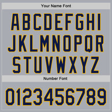 Laden Sie das Bild in den Galerie-Viewer, Custom Gray Navy-Gold Authentic Baseball Jersey
