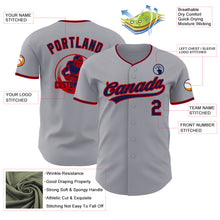Laden Sie das Bild in den Galerie-Viewer, Custom Gray Navy-Red Authentic Baseball Jersey
