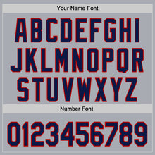 Laden Sie das Bild in den Galerie-Viewer, Custom Gray Navy-Red Authentic Baseball Jersey
