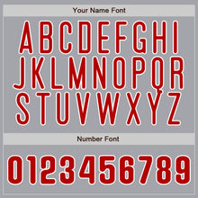 Load image into Gallery viewer, Custom Gray Red-White Authentic Baseball Jersey
