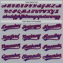 Load image into Gallery viewer, Custom Gray Royal-Red Authentic Baseball Jersey
