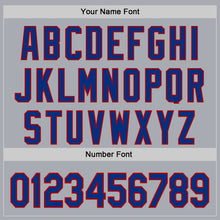 Load image into Gallery viewer, Custom Gray Royal-Red Authentic Baseball Jersey
