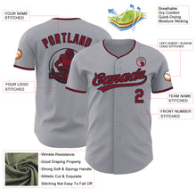 Laden Sie das Bild in den Galerie-Viewer, Custom Gray Crimson-Black Authentic Baseball Jersey
