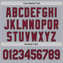 Laden Sie das Bild in den Galerie-Viewer, Custom Gray Crimson-Black Authentic Baseball Jersey
