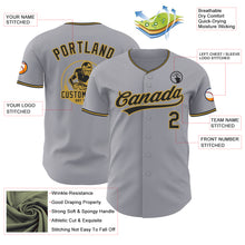 Load image into Gallery viewer, Custom Gray Black-Old Gold Authentic Baseball Jersey
