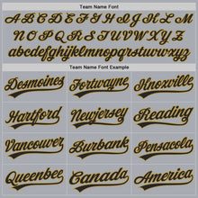 Load image into Gallery viewer, Custom Gray Black-Old Gold Authentic Baseball Jersey
