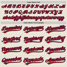 Load image into Gallery viewer, Custom Cream Red-Navy Authentic Baseball Jersey
