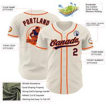 Load image into Gallery viewer, Custom Cream Navy-Orange Authentic Baseball Jersey

