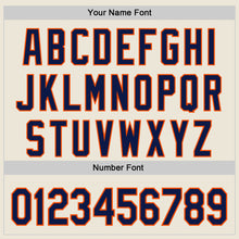 Load image into Gallery viewer, Custom Cream Navy-Orange Authentic Baseball Jersey
