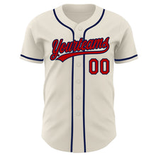 Load image into Gallery viewer, Custom Cream Red-Navy Authentic Baseball Jersey
