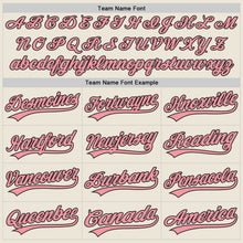 Laden Sie das Bild in den Galerie-Viewer, Custom Cream Medium Pink-Black Authentic Baseball Jersey

