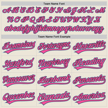 Load image into Gallery viewer, Custom Cream Light Blue Black-Pink Authentic Baseball Jersey
