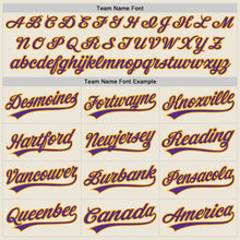Load image into Gallery viewer, Custom Cream Purple-Gold Authentic Baseball Jersey
