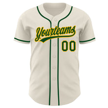Load image into Gallery viewer, Custom Cream Green-Gold Authentic Baseball Jersey
