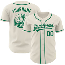 Laden Sie das Bild in den Galerie-Viewer, Custom Cream-Kelly Green Authentic Baseball Jersey
