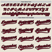 Load image into Gallery viewer, Custom Cream Crimson-Black Authentic Baseball Jersey
