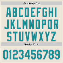 Load image into Gallery viewer, Custom Cream Teal-Gray Authentic Baseball Jersey
