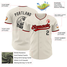 Load image into Gallery viewer, Custom Cream Black-Red Authentic Baseball Jersey
