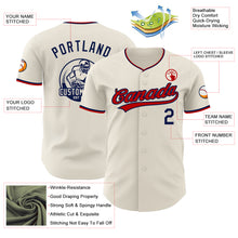 Load image into Gallery viewer, Custom Cream Navy-Red Authentic Baseball Jersey
