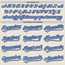 Load image into Gallery viewer, Custom Cream Light Blue Navy-White Authentic Baseball Jersey
