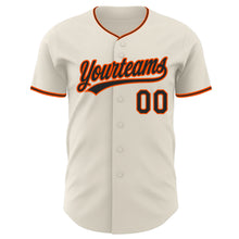 Load image into Gallery viewer, Custom Cream Black-Orange Authentic Baseball Jersey
