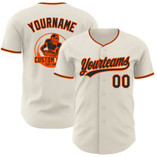 Load image into Gallery viewer, Custom Cream Black-Orange Authentic Baseball Jersey
