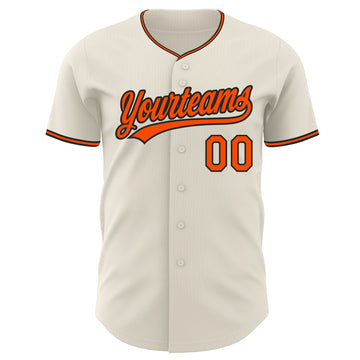 Custom Cream Orange-Black Authentic Baseball Jersey