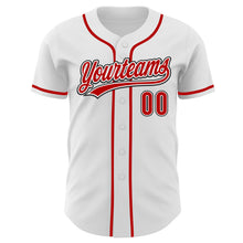 Laden Sie das Bild in den Galerie-Viewer, Custom White Red-Black Authentic Baseball Jersey
