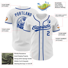 Load image into Gallery viewer, Custom White-Royal Authentic Baseball Jersey
