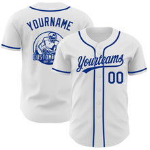 Load image into Gallery viewer, Custom White-Royal Authentic Baseball Jersey
