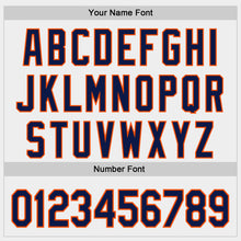 Load image into Gallery viewer, Custom White Navy-Orange Authentic Baseball Jersey
