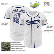 Load image into Gallery viewer, Custom White-Navy Authentic Baseball Jersey
