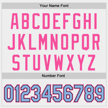 Load image into Gallery viewer, Custom White Light Blue Black-Pink Authentic Baseball Jersey
